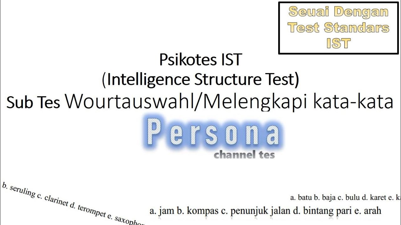 Psikotes IST Sub Tes Melengkapi Kata