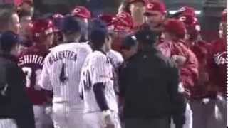 【カープ】2013.04.23 広島×ヤクルト 前田智徳死球を受け乱闘