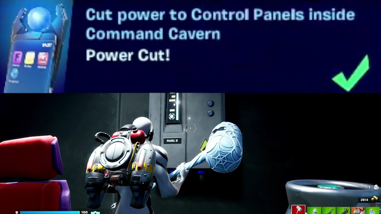 Cut Power to Control Panels Inside Command Cavern - Fortnite - YouTube