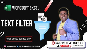Excel Text filter | MS Advance Excel in Hindi VNO.2 | Raj Singh Microsoft