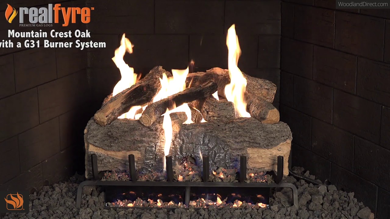 Mountain Crest Oak Vented Gas Logs With G31 Burner By Real Fyre Mountain Crest Oak Vented Gas Logs With