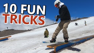 10 Fun Snowboard Rail Tricks in Slow Motion