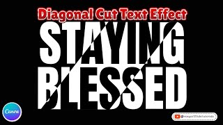 Diagonal Shaded Text Diagonal colored Text Effect Canva Tutorial for Beginners step by step