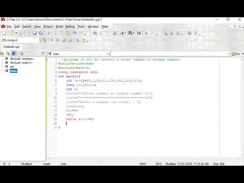 C++ to convert a octal number to binary number.