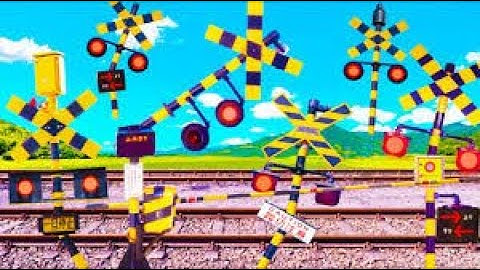Japan Fumikiri Train🚦 Railroad crossing Fumikiri Animation |  Train Passing | signal cartoon, 踏切カンカン