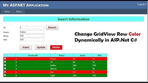 How to Change GridView Row Color based condition c# ASP.Net With Code