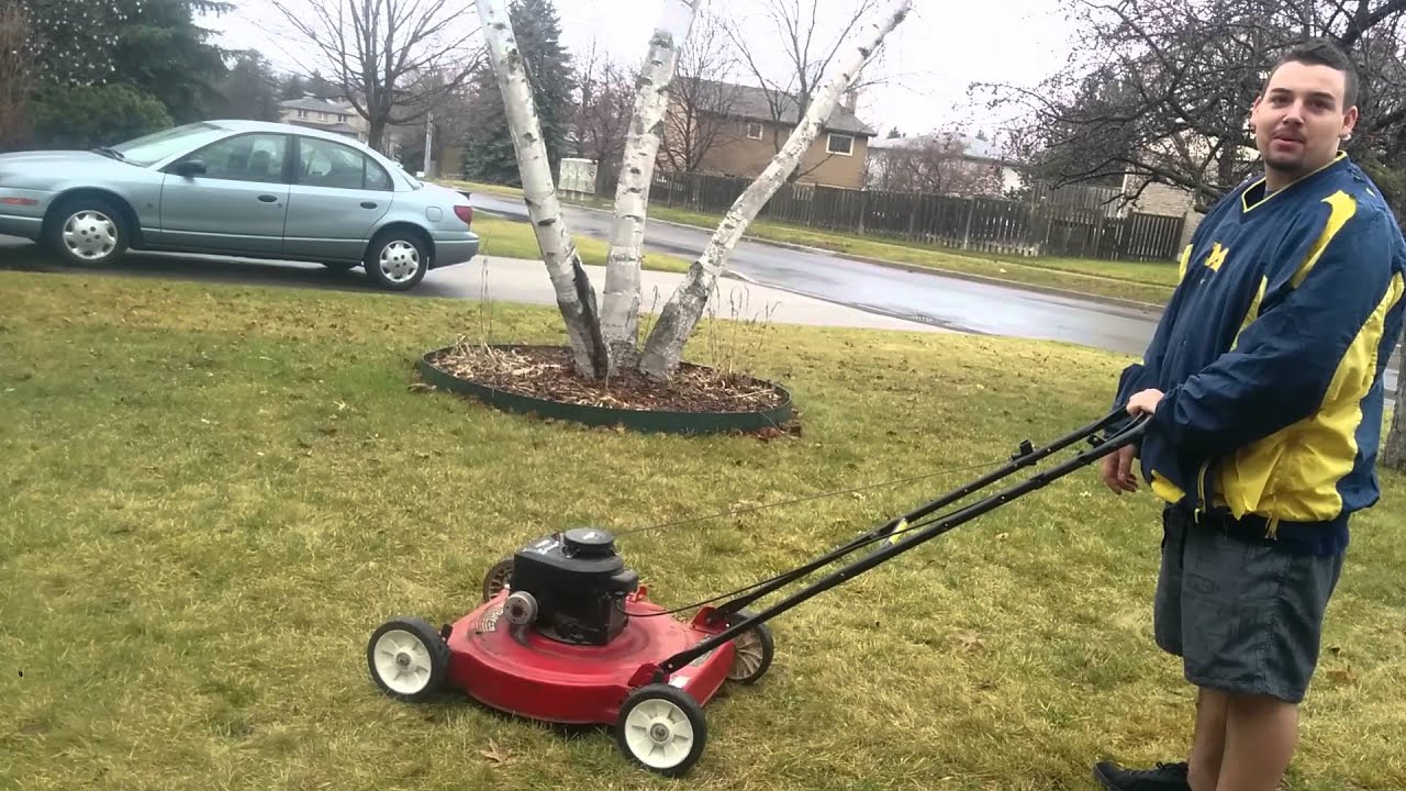 Cold start on the lawnmower I built YouTube