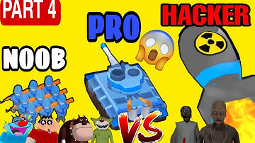 Oggy And Jack Challenge Granny and Granpa And Playing NOOB vs PRO vs HACKER In Army Commander Game 😱