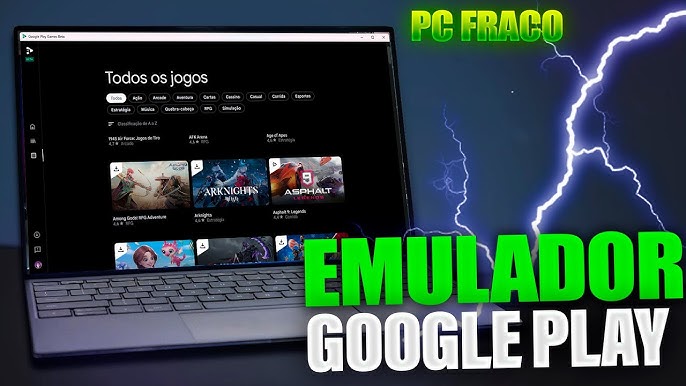 Emulador Google Play Games Para PC/NOTEBOOK Fraco 