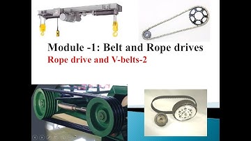 VTU DME II 18ME62 M1 L5 Design of Belt drives:  Rope drive and V Belts-2
