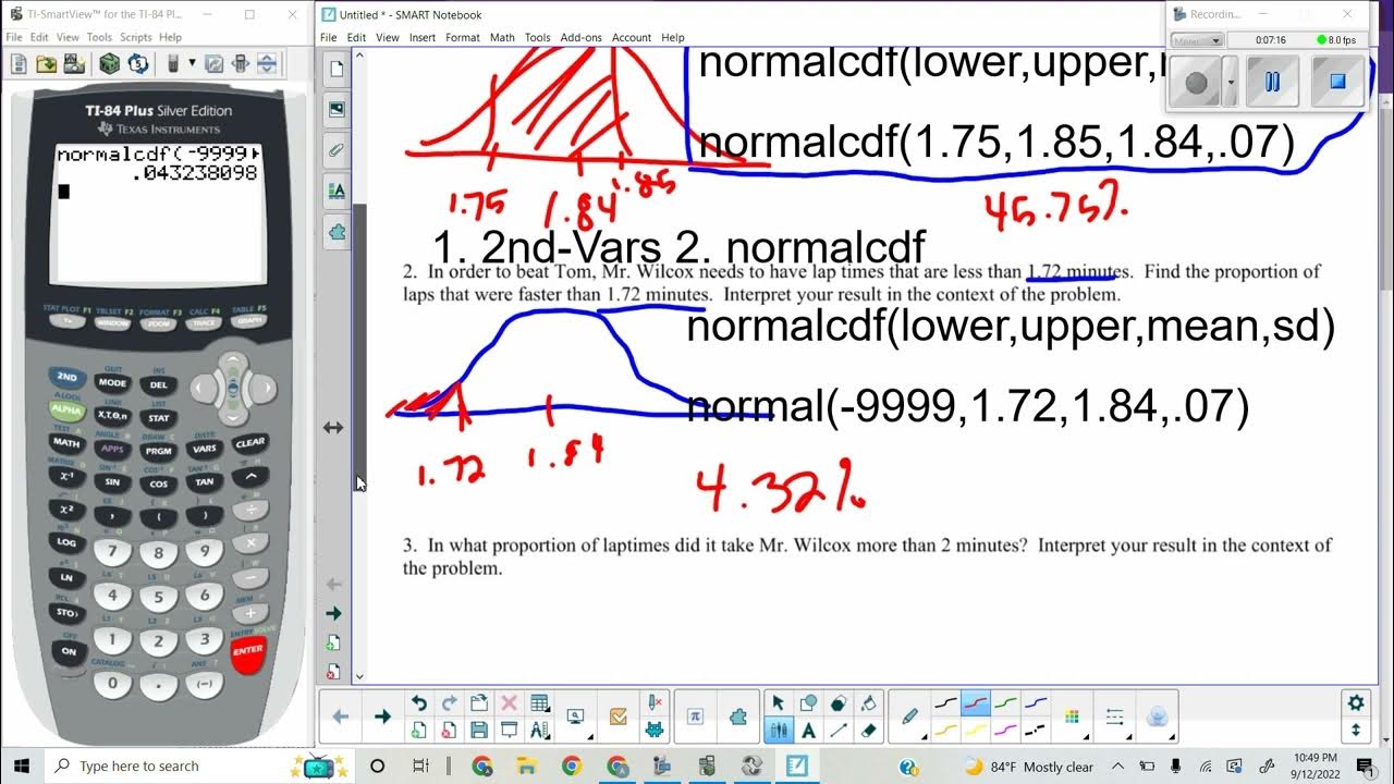 Normal Distributions Calculations Using a Calculator YouTube