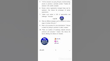 Marketing Management  | M.Com | MC-221 | 4251| KUK | 2021 | Old Question Paper