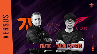 Fnatic vs Talon Esports \/\/ Rainbow Six APAC North Division 2020 - Stage 2 - Playday #6