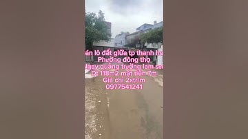 Bán đất ngay quảng trường lam sơn tp thanh hoá giá chỉ 2xtr/m mặt tiền 7m