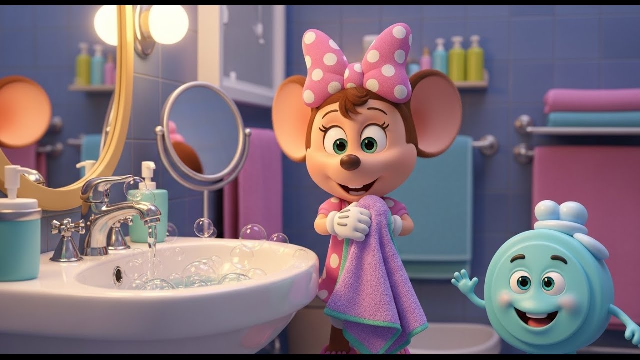 Mia Mouse Washes Hands Right! ✋🧼 | Fun Hygiene & Healthy Habits Song for Kids | Nursery Rhymes