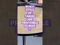 Which Style Of Tables Are Profitable To Rent? #shorts #rentalcompany #moneymaker #businessideas