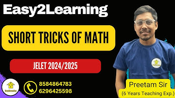 Short Tricks of Math | JELET 2024/2025 | By Preetam Sir