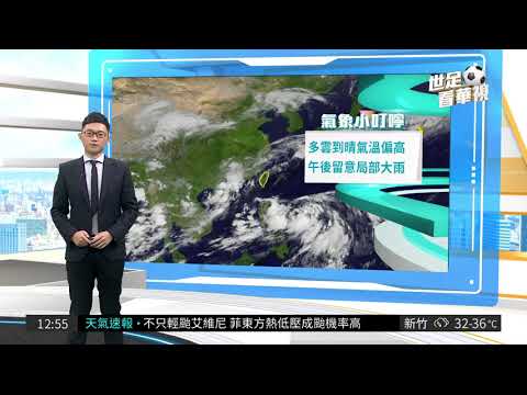 多雲到晴氣溫偏高 午後留意局部大雨| 華視新聞20180607