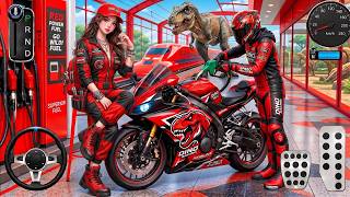 ❤️ Red Bike Vs 🦖 Giant Dinosaur | 3D Driving Class Android Gameplay | Bike Racing Games 2026 screenshot 4