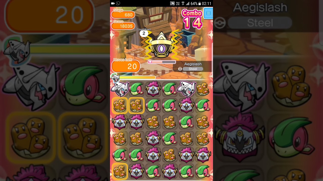 Pokemon Shuffle Mobile Main Stage 680 Aegislash S Rank ポケとる スマホ版 Youtube