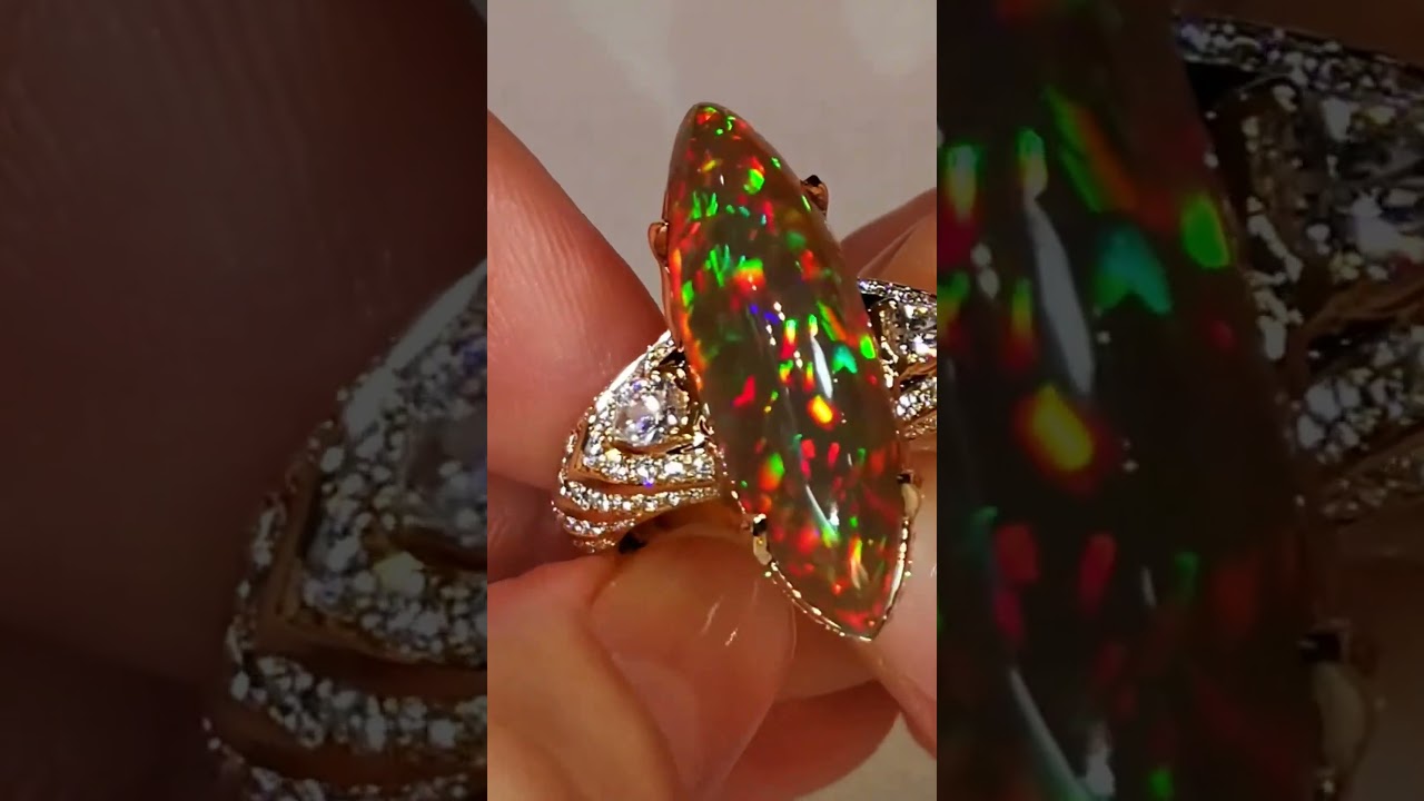 Indonesian Black Opal Ring at 6.22 carats by Kat Florence.  