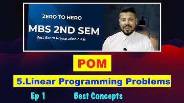 #1 Linear Programming Problems !! Ep 1 !! Ch 5 !! Production & Operation Management !! MBS 2nd Sem
