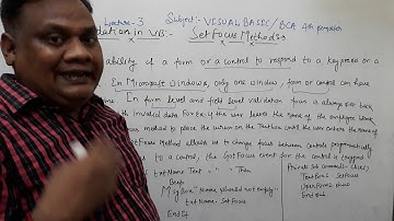LECTURE- 3 DATA VALIDATION IN VISUAL BASIC 6.0 | SET FOCUS METHOD