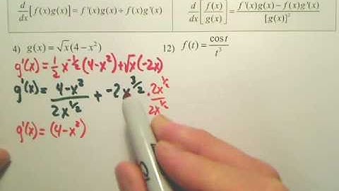 2.3a Product and Quotient Rules and Higher Order Derivatives - Calculus