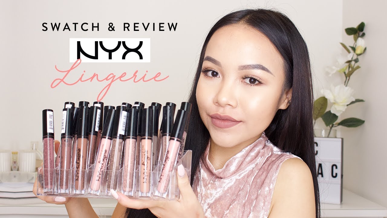 SWATCH \u0026 REVIEW #6 | NYX Lip Lingerie 24 สี มาดูกันสีไหนปังสีไหนพัง! | saranya