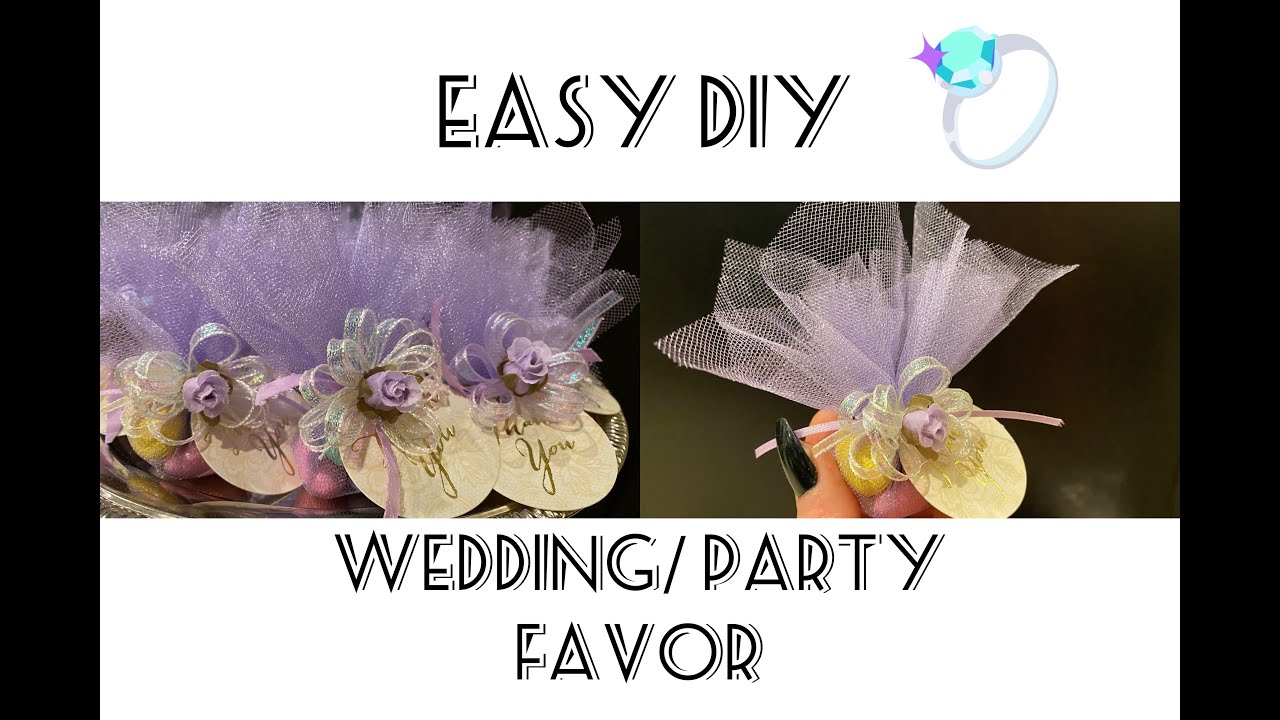 Easy DIY Tulle Wedding Party Favors