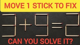 Move 1 Stick To Fix 3 + 9 = 2 🧩 Can You Solve It?