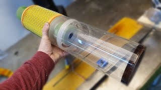 How to make a mini vacuum cleaner with transparent cyclone. DIY .