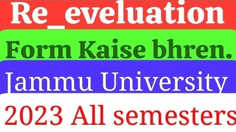 Re_eveluation Form Kaise bhren//How to fill Re_eveluation form UG Jammu University #jammuupdate .