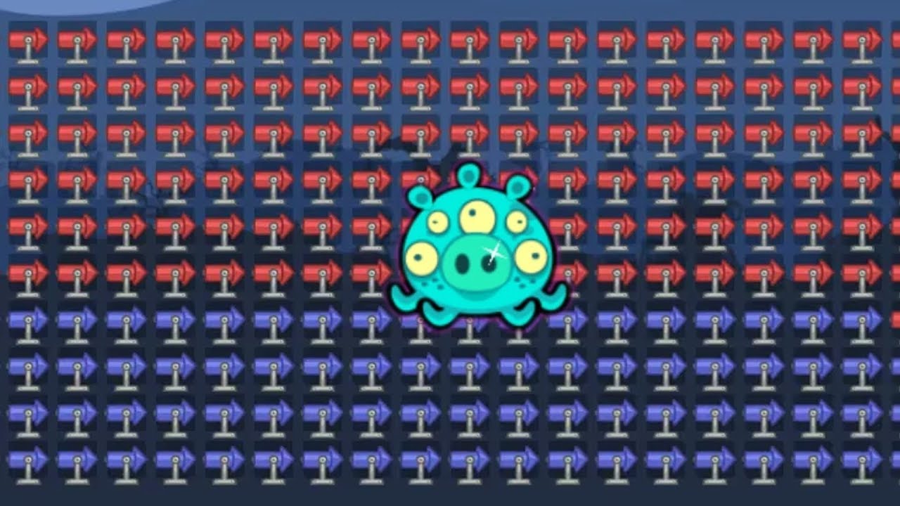 Bad Piggies - EXPERIMENT OF ONE ALIEN PIG INSIDE 1000 RED AND BLUE ROCKET!