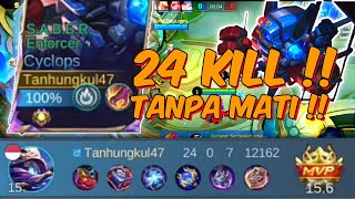 CYCLOPS 24 KILL TANPA MATI | BUILD CYCLOPS TERSAKIT | GAMEPLAY TOP GLOBAL CYCLOPS | MOBILE LEGEND✓