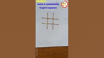 challenge 83#move 3 matchsticks to get 3 squares#shorts#matchstick puzzle with answers