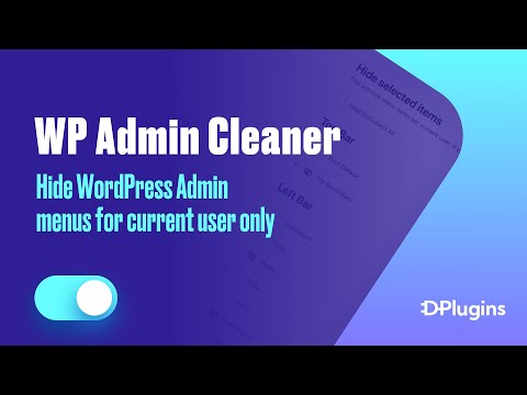 Hide WordPress Admin menus for current user only
