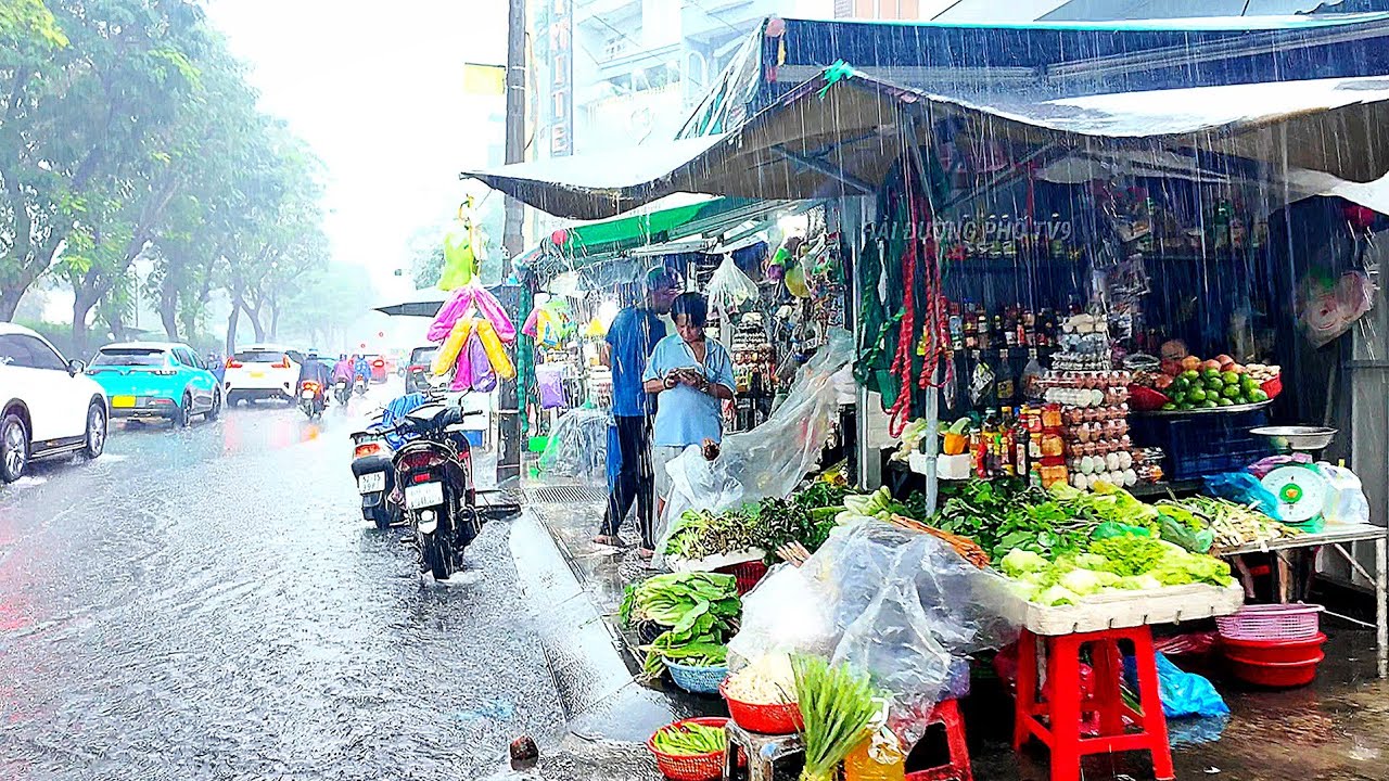 SÀI GÒN MƯA GIÓ TẦM TÃ VẤT VẢ CUỘC SỐNG MƯU SINH | WALKING IN THE HEAVY RAIN IN HO CHI MINH CITY 