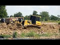 Amazing bulldozer shantui dh13  shantui dh17  power pushing dirt dozer working in action