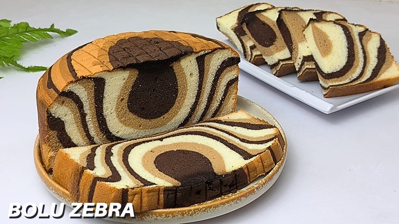 CUMA PAKE PUTIH TELUR‼️GAK NYANGKA HASILNYA SUPER CANTIK, ENAK‼️BOLU ZEBRA PUTIH TELUR, LEMBUT.
