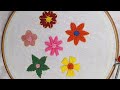 Stem Stitch Hand Embroidery Designs Flower 🌸|| খুব সুন্দর ছয়টি ফুলের ডিজাইন ||
