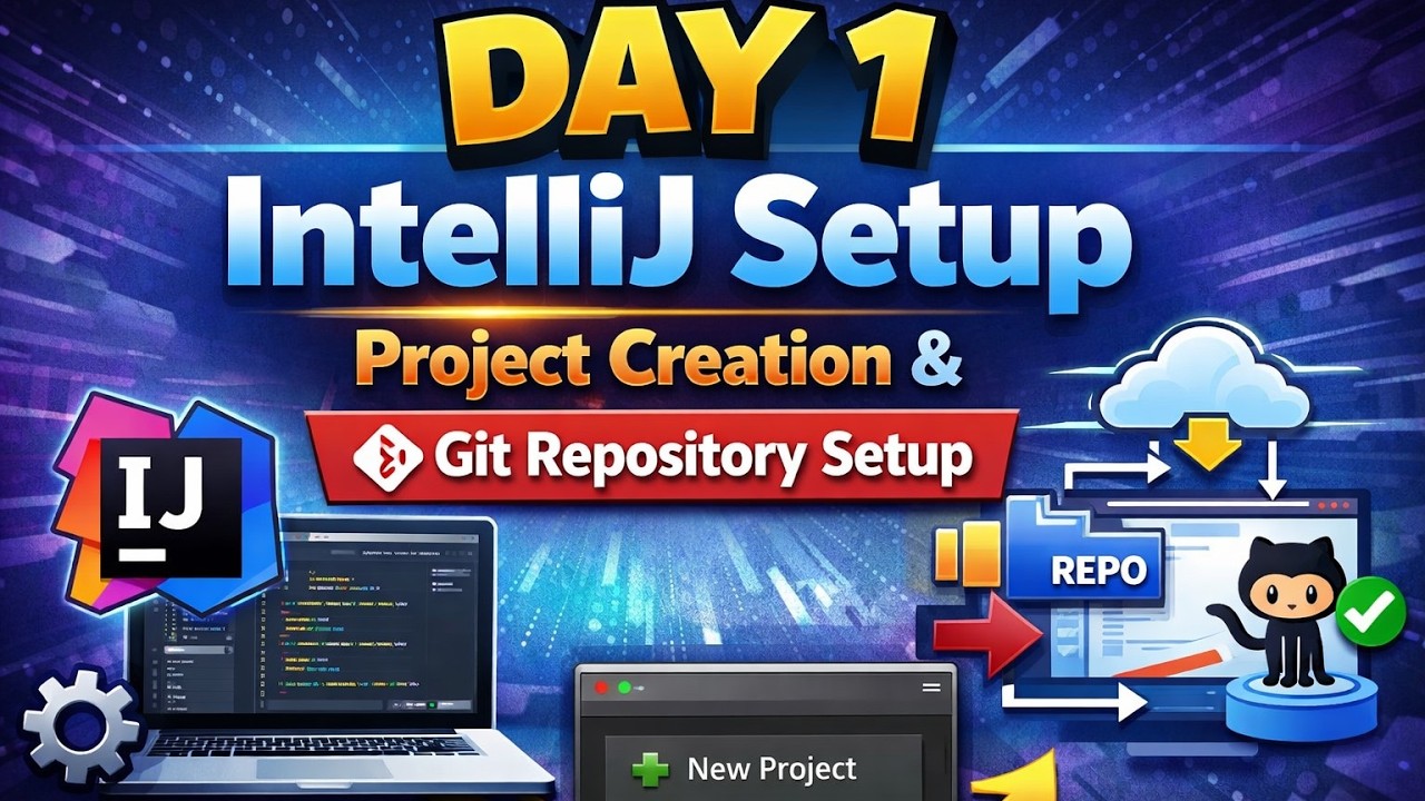 Day 1 | IntelliJ IDEA Setup 🔥 Project Creation & Git Repository | 180 ...