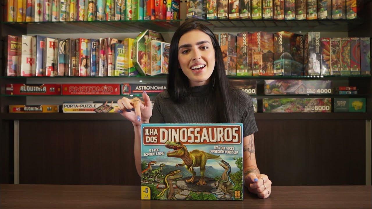 Jogo De Tabuleiro Ilha Dos Dinossauros Grow - Loja Zuza Brinquedos