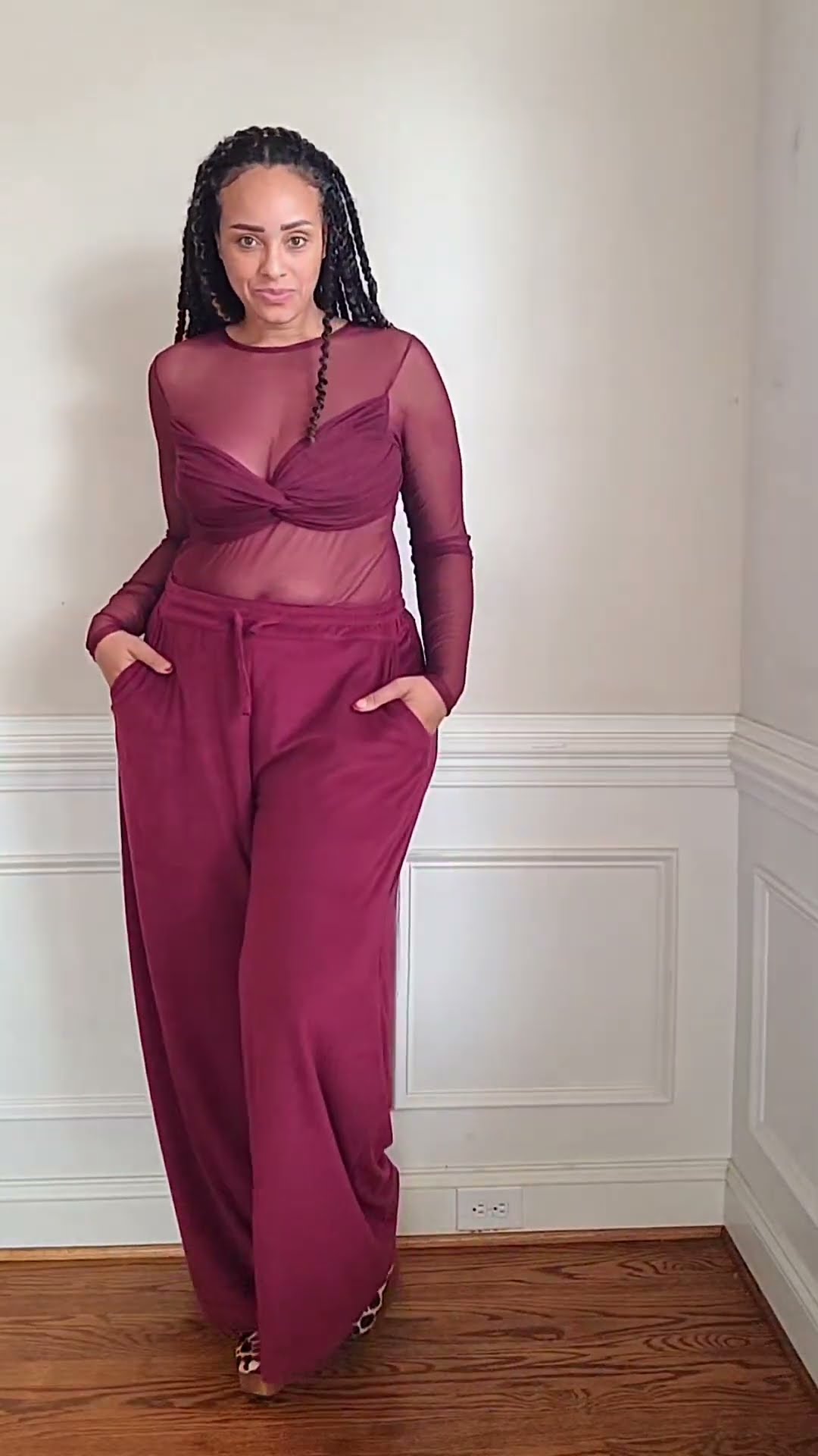 I made a pair of Velour track pants using Simplicity Pattern