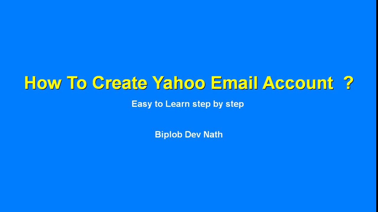 How to create yahoo email account ? - YouTube