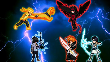 Naruto OP & Sasuke Indra OP VS Ichigo TYBW V3 & Asta Union Mode V1 in Jump Force Mugen