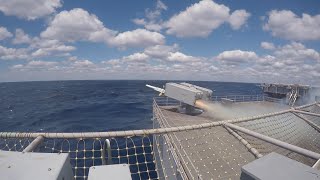 MK-29 sea sparrow missile and RIM-116 being tested on USS Gerald R. Ford.