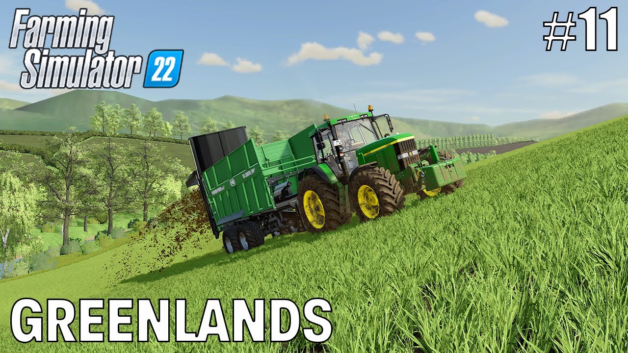 SPREADING MANURE & FEEDING COWS! FS22 Greenlands Timelapse Farming