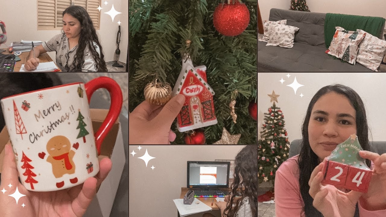 Vlog | Montei minha decoração de natal e voltando a rotina de estudos 