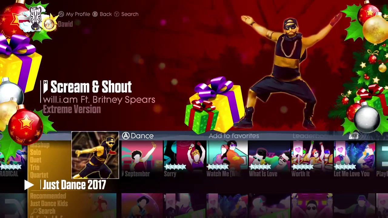 Just Dance 2017 PC Новогоднее меню